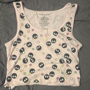 Hot Topic Spirited Away Crop Top - Pink and Black